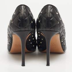 Pre Owned Valentino Rockstud Spike Size 41.5 Black Leather Pumps