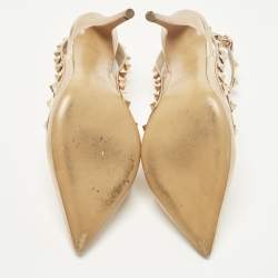مملوكة مسبقًا Valentino Rockstud Size 37.5 Metallic Patent Leather Pumps