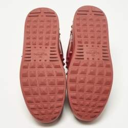 Pre Owned حذاء رياضي فالنتينو أنتيتلد جلد أبيض عنق منخفض مرصع مقاس 39