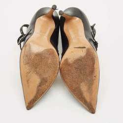 مملوكة مسبقًا Valentino Love Latch Size 39 Black/Beige Leather Ankle Wrap Pumps