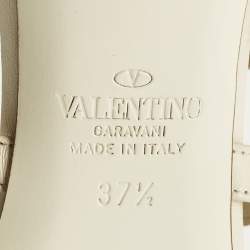 مملوكة مسبقًا Valentino Rockstud Wave Size 37.5 Beige Leather Mules