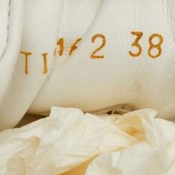 مملوكة مسبقًا حذاء رياضي فالنتينو جلد أبيض/بورغندي عنق عالي مفتوح دانتيل مقاس 38