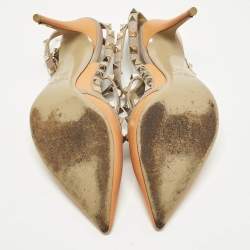 مملوكة مسبقًا Valentino Rockstud Size 38.5 Beige/Orange Leather Pumps