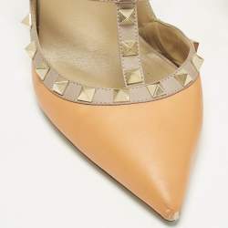 مملوكة مسبقًا Valentino Rockstud Size 38.5 Beige/Orange Leather Pumps