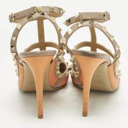 مملوكة مسبقًا Valentino Rockstud Size 38.5 Beige/Orange Leather Pumps