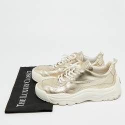 مملوكة مسبقًا Valentino Bounce Size 39 Metallic Leather Low Top Sneakers