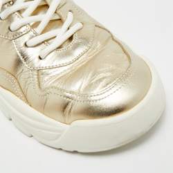 مملوكة مسبقًا Valentino Bounce Size 39 Metallic Leather Low Top Sneakers
