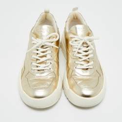 مملوكة مسبقًا Valentino Bounce Size 39 Metallic Leather Low Top Sneakers