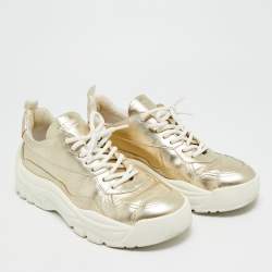 مملوكة مسبقًا Valentino Bounce Size 39 Metallic Leather Low Top Sneakers