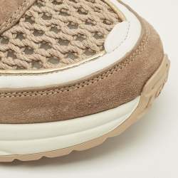 مملوكة مسبقًا Valentino Ready Go Size 39 White/Brown Leather and Suede Low Top Sneakers