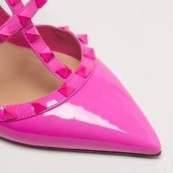 مملوكة مسبقًا Valentino Rockstud Size 40 Pink Leather and Patent Leather Pumps