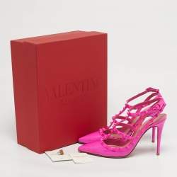 مملوكة مسبقًا Valentino Rockstud Size 40 Pink Leather and Patent Leather Pumps