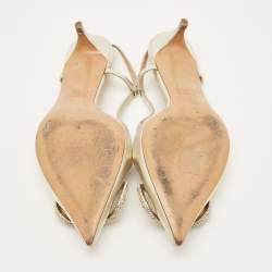 مملوكة مسبقًا حذاء كعب عالي فالنتينو جلد لامع بشعار في لوغو حزام كاحل مقاس 39