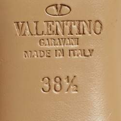 مملوكة مسبقًا حذاء كعب عالي فالنتينو سير كاحل روكستد جلد أحمر/بيج مقاس 37.5