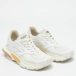 مملوكة مسبقًا Valentino Climbers Size 38 White Leather and Mesh Lace Up Sneakers