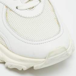 مملوكة مسبقًا Valentino Climbers Size 38 White Leather and Mesh Lace Up Sneakers