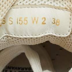 مملوكة مسبقًا Valentino Climbers Size 38 White Leather and Mesh Lace Up Sneakers