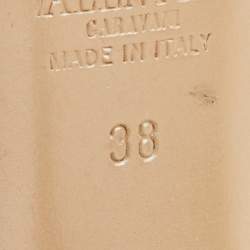 Pre Owned Valentino Size 38 Beige Leather Platform Peep Toe Pumps