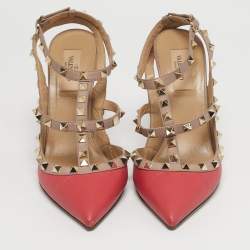 مملوكة مسبقًا Valentino Rockstud Size 39 Pink/Beige Leather Pumps