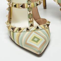 Pre Owned Valentino Rockstud Size 39 Multicolor Leather Pumps