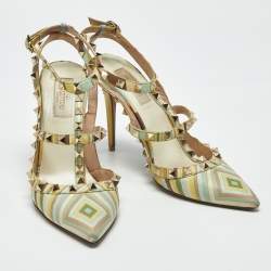 Pre Owned Valentino Rockstud Size 39 Multicolor Leather Pumps