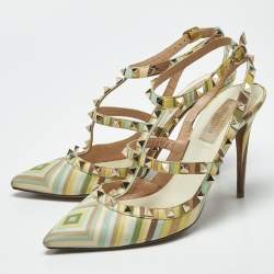 Pre Owned Valentino Rockstud Size 39 Multicolor Leather Pumps
