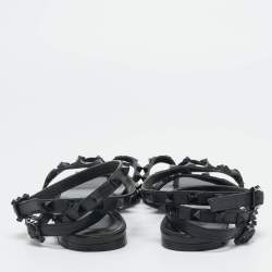 مملوكة مسبقًا حذاء فلات فالتنينو روكستد جلد كاحل أسود مقاس 37