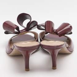 مملوكة مسبقًا حذاء مولي فالتينتو جلد لامع بلون بورغندي مقاس 37 مع فيونكة