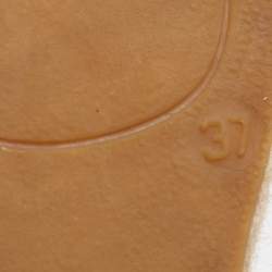 Pre Owned Valentino Bow Size 37 Green Patent Leather Wedge Slingback Sandals