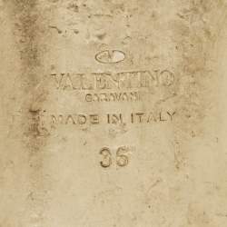 Pre Owned Valentino Rockstud Size 36 Light Blue Leather Flat Slide