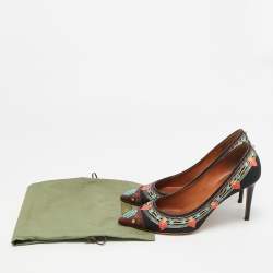 مملوكة مسبقًا حذاء فالنتينو تطريز كليم كانفاس أسود مقاس 40