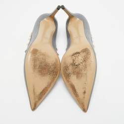 Pre Owned Valentino Rockstud Size 39 Grey Leather Pumps