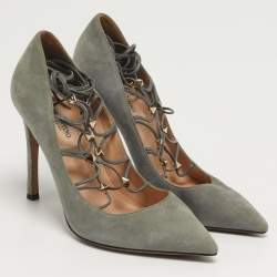 مملوكة مسبقًا Valentino Rockstud Size 36 Grey Suede Pumps
