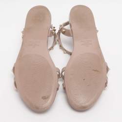 مملوكة مسبقًا حذاء سلايد فلات فالنتينو روكستد هلامي زهري بمقاس 37