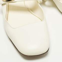 مملوكة مسبقًا حذاء باليرينا فلات فالنتينو جلد بحرف V مقاس 40 ماري جين