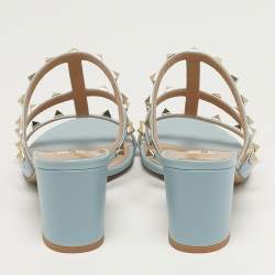 Pre Owned صندل فالنتينو روكستاد جلد لامع وردي مقاس 40