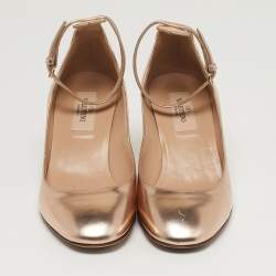 مملوكة مسبقًا Valentino Tango Size 36 Gold Leather Mary Jane Pumps
