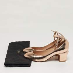 مملوكة مسبقًا Valentino Tango Size 36 Gold Leather Mary Jane Pumps