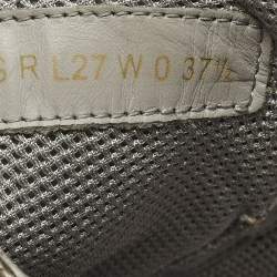 Pre Owned Valentino Bounce Size 37.5 Gold/Silver Leather Low Top Sneakers