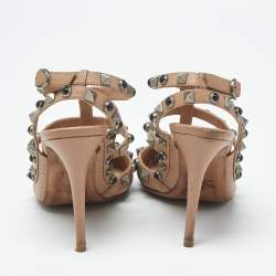 Pre Owned Valentino Rockstud Size 37 Beige Leather Pumps