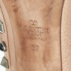 Pre Owned Valentino Rockstud Size 37 Beige Leather Pumps