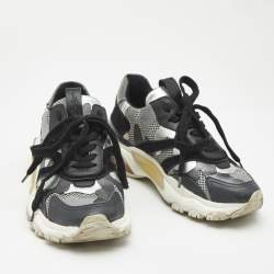 Pre Owned Valentino Bounce Size 35.5 Multicolor Leather and Suede Low Top Sneakers