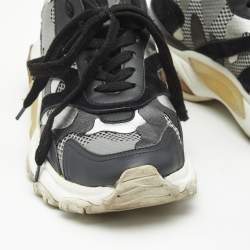 Pre Owned Valentino Bounce Size 35.5 Multicolor Leather and Suede Low Top Sneakers