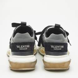 Pre Owned Valentino Bounce Size 35.5 Multicolor Leather and Suede Low Top Sneakers