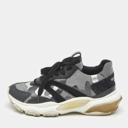 Pre Owned Valentino Bounce Size 35.5 Multicolor Leather and Suede Low Top Sneakers