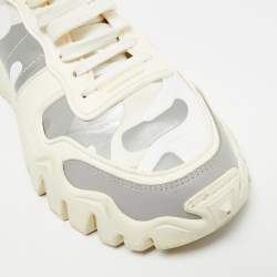 Pre Owned حذاء رياضي فالنتينو روك رنر قماش وزيتي مموه متعدد الألوان مقاس 38.