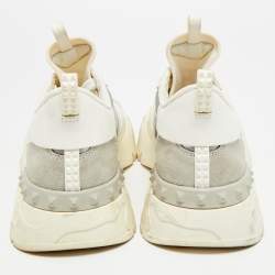 Pre Owned حذاء رياضي فالنتينو روك رنر قماش وزيتي مموه متعدد الألوان مقاس 38.