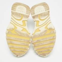 Pre Owned حذاء رياضي فالنتينو روك رنر قماش وزيتي مموه متعدد الألوان مقاس 38.