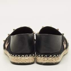 مملوكة مسبقًا حذاء إسبادريل فلات فلانتينو ترصيعات مطرزة فراشة قماش أسود مقاس 39