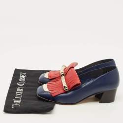 Pre Owned حذاء كعب عالي فالنتينو جلد متعدد الألوان شُرابات كتلة كعب مقاس 35.5